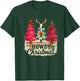 Howdy Christmas Western Trees Cowprint Leopard Cowboy T-Shirt - T-Shirt | Forest