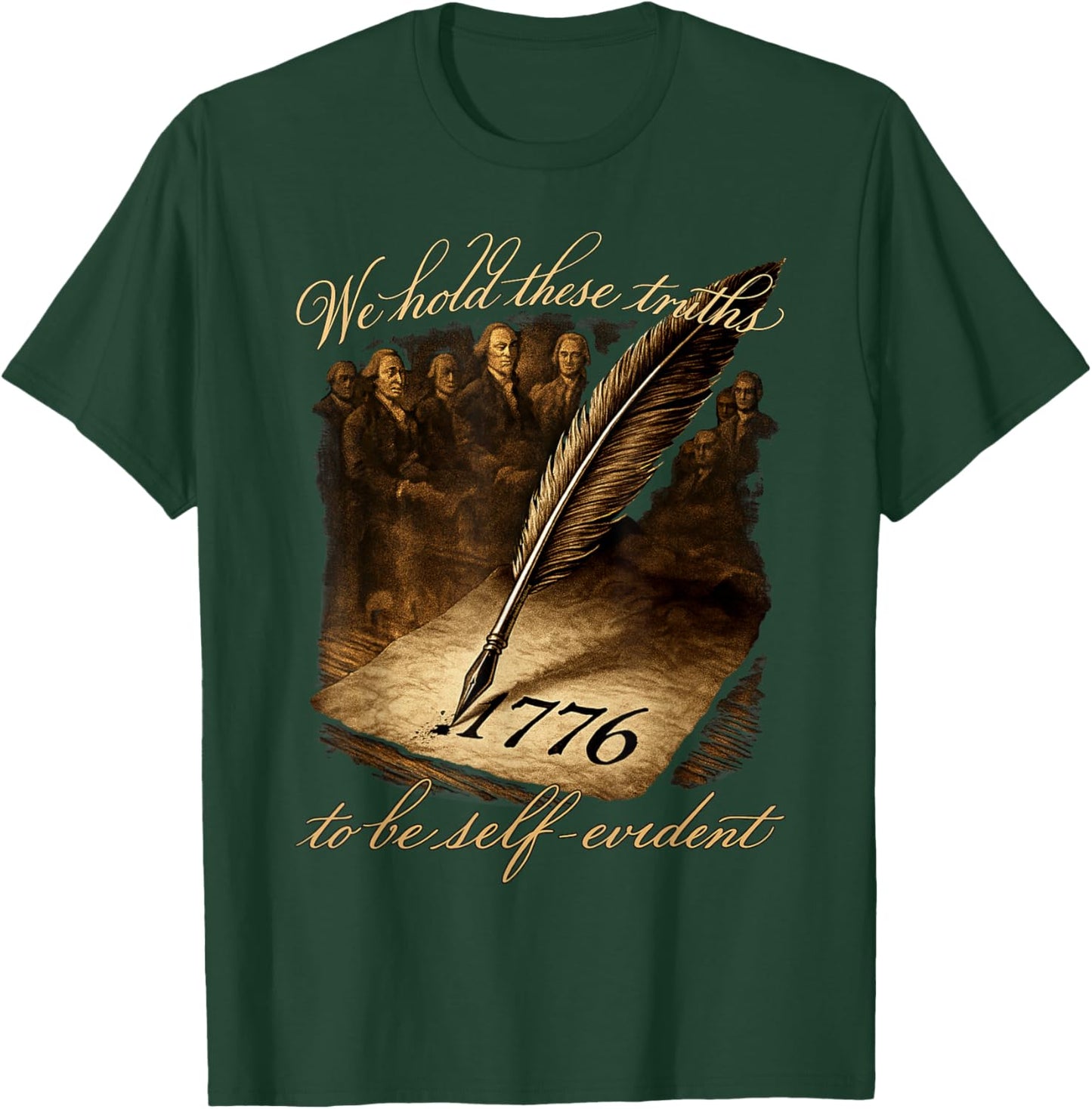 1776 Founding Fathers Declaration of Independence 250th T-Shirt - T-Shirt | Forest
