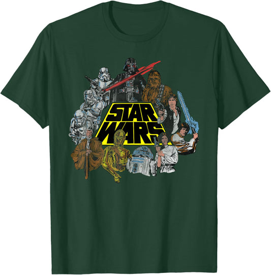 Star Wars Original Trilogy A New Hope Retro Vintage Artwork T-Shirt - T-Shirt | Forest