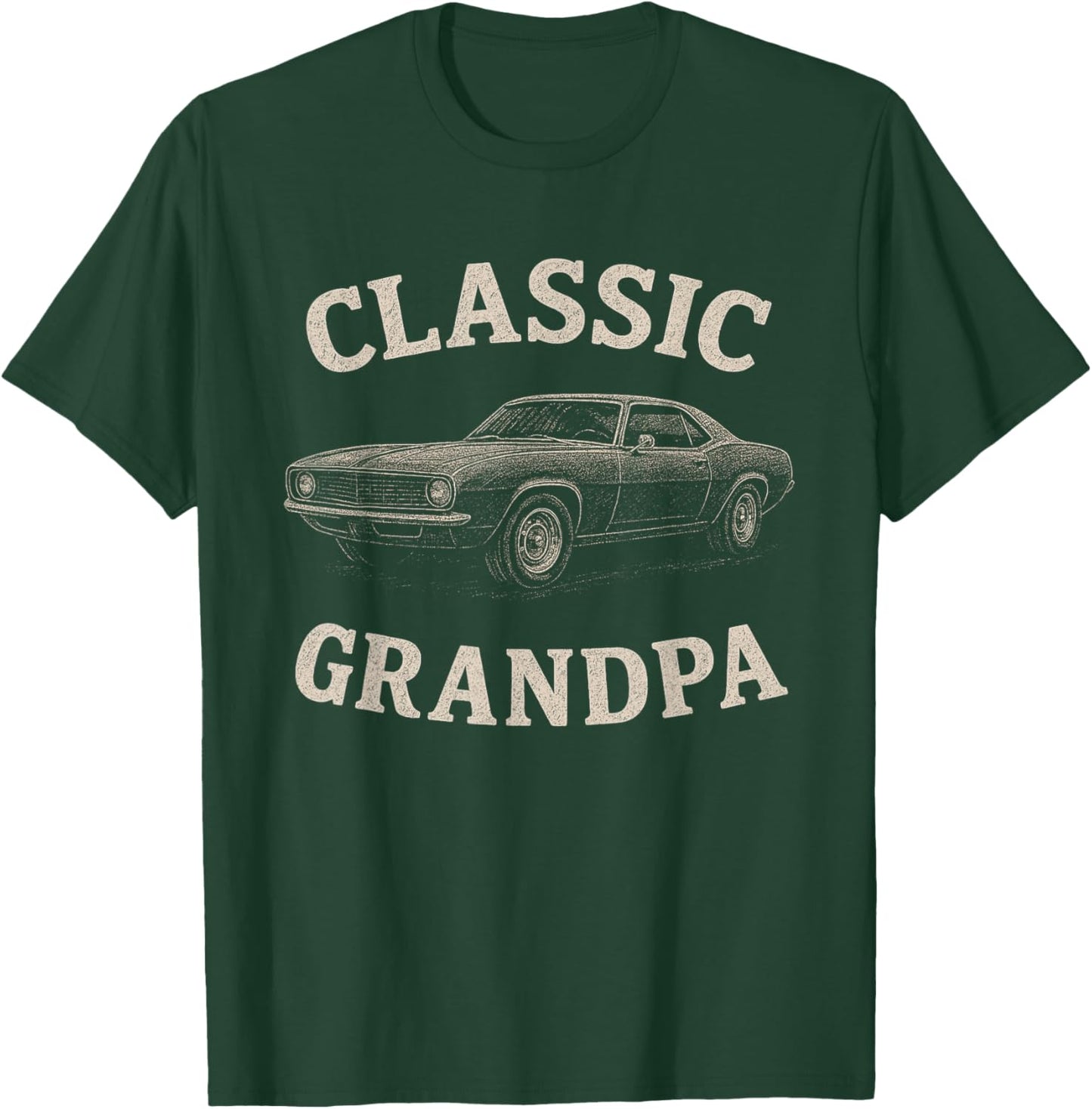 Classic Grandpa Vintage Muscle Mood Outfit for car Fans T-Shirt - T-Shirt | Forest