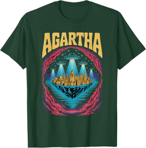 Agartha City UFO Underground Hidden World Sci Fi Mystic T-Shirt - T-Shirt | Forest