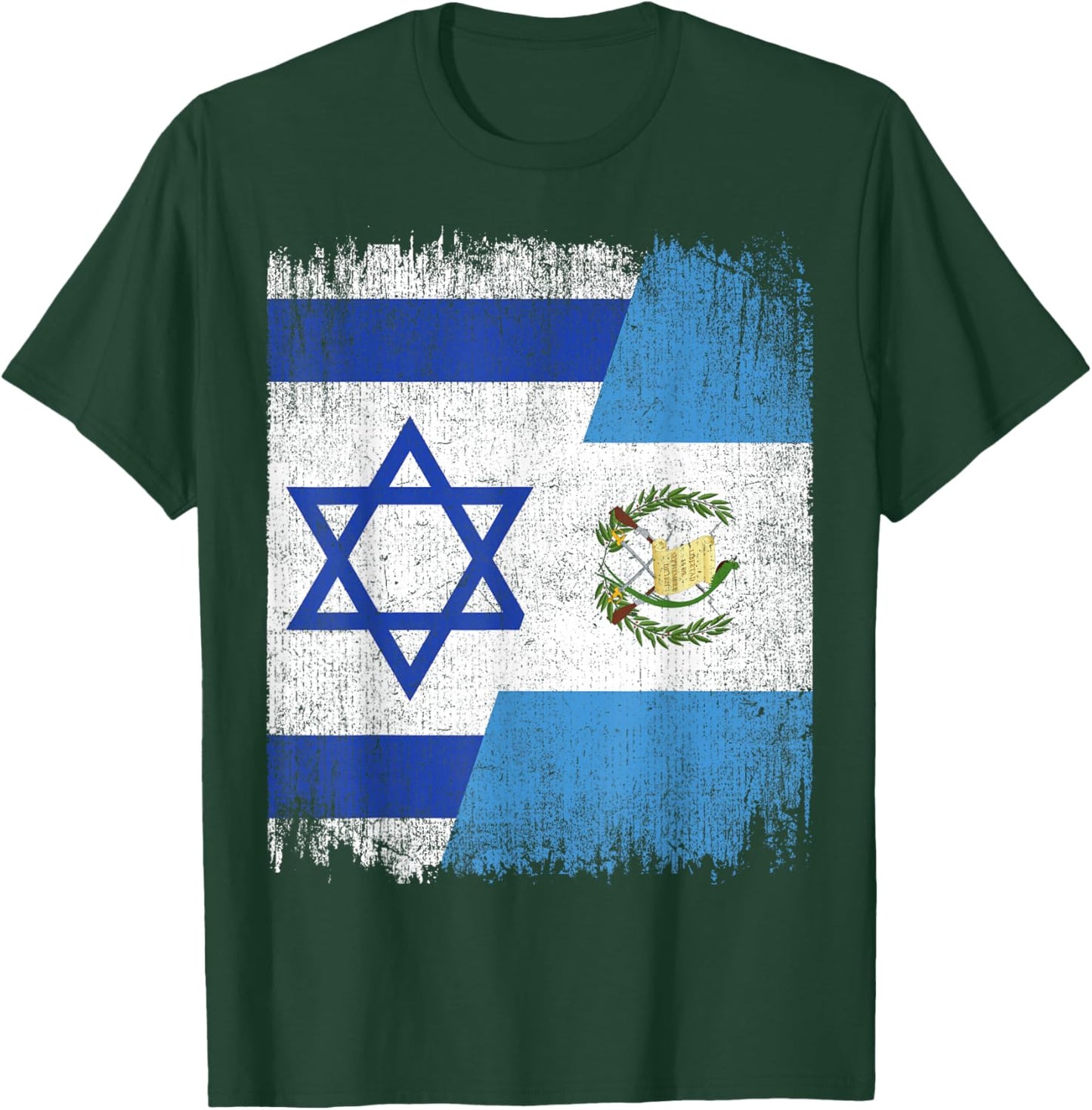 Half Israel Guatemala Split Flag Israelis Pride Roots T-Shirt - T-Shirt | Forest