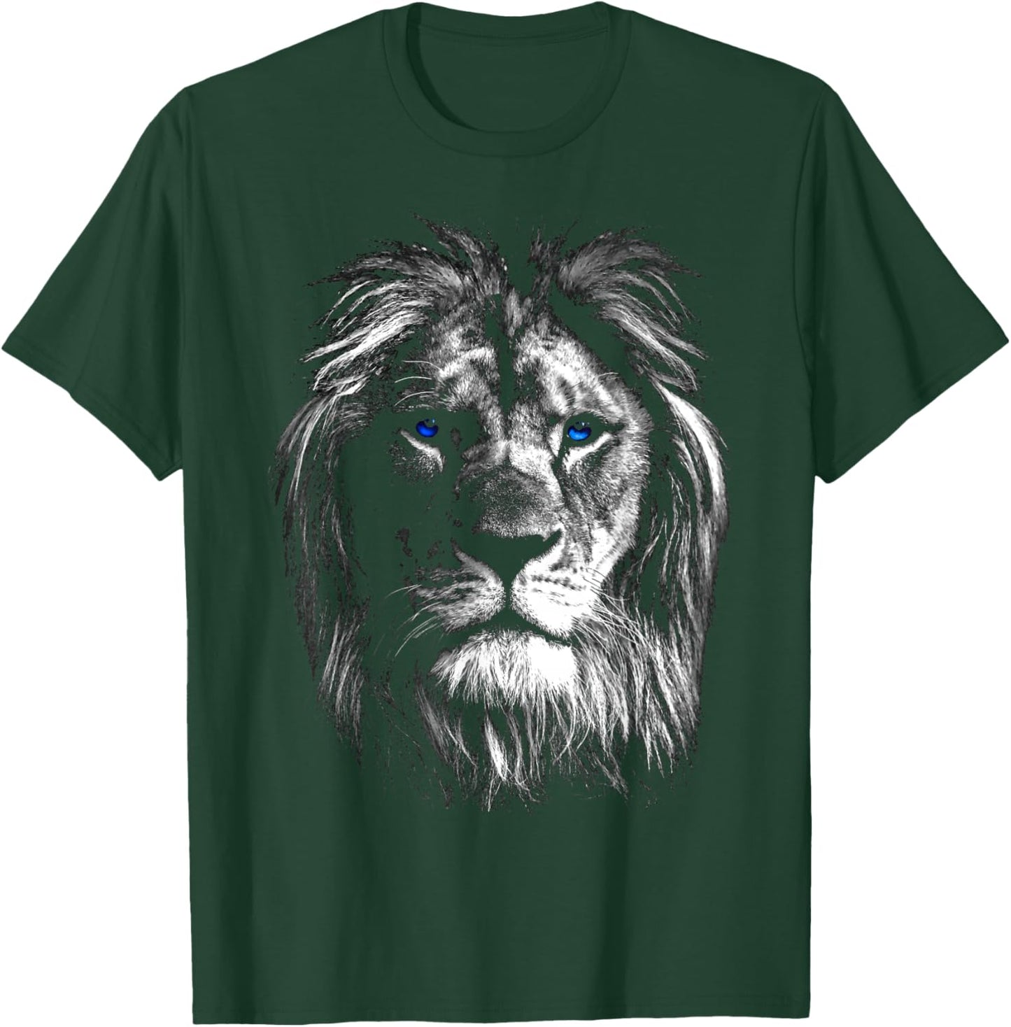 Cool Lion Animal Artwork Motif Blue Eyes Africa King T-Shirt - T-Shirt | Forest