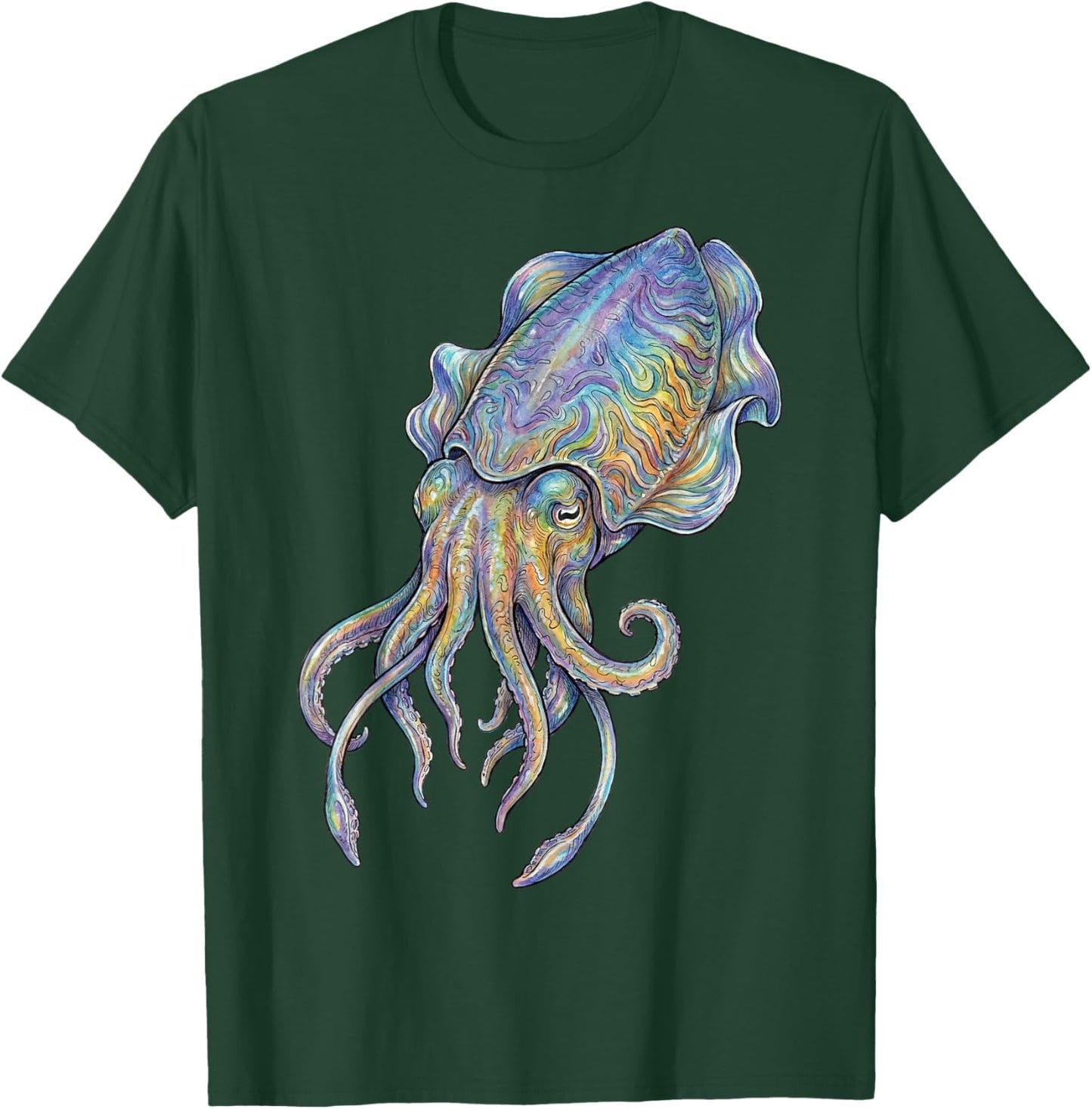 Cuttlefish Abstract Ocean Art Marine Life Colorful T-Shirt - T-Shirt | Forest