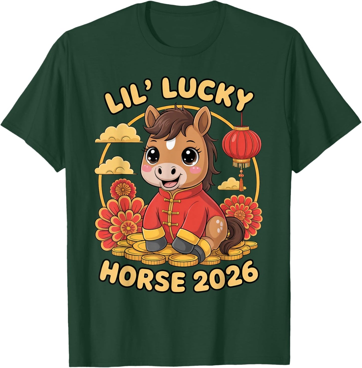 Cute Horse Zodiac Chinese Lunar New Year of The Horse 2026 T-Shirt - T-Shirt | Forest