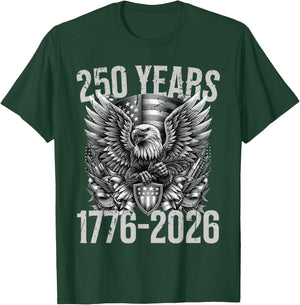 Pride in 250 Years of Freedom 1776-2026 Independence Day T-Shirt - T-Shirt | Forest