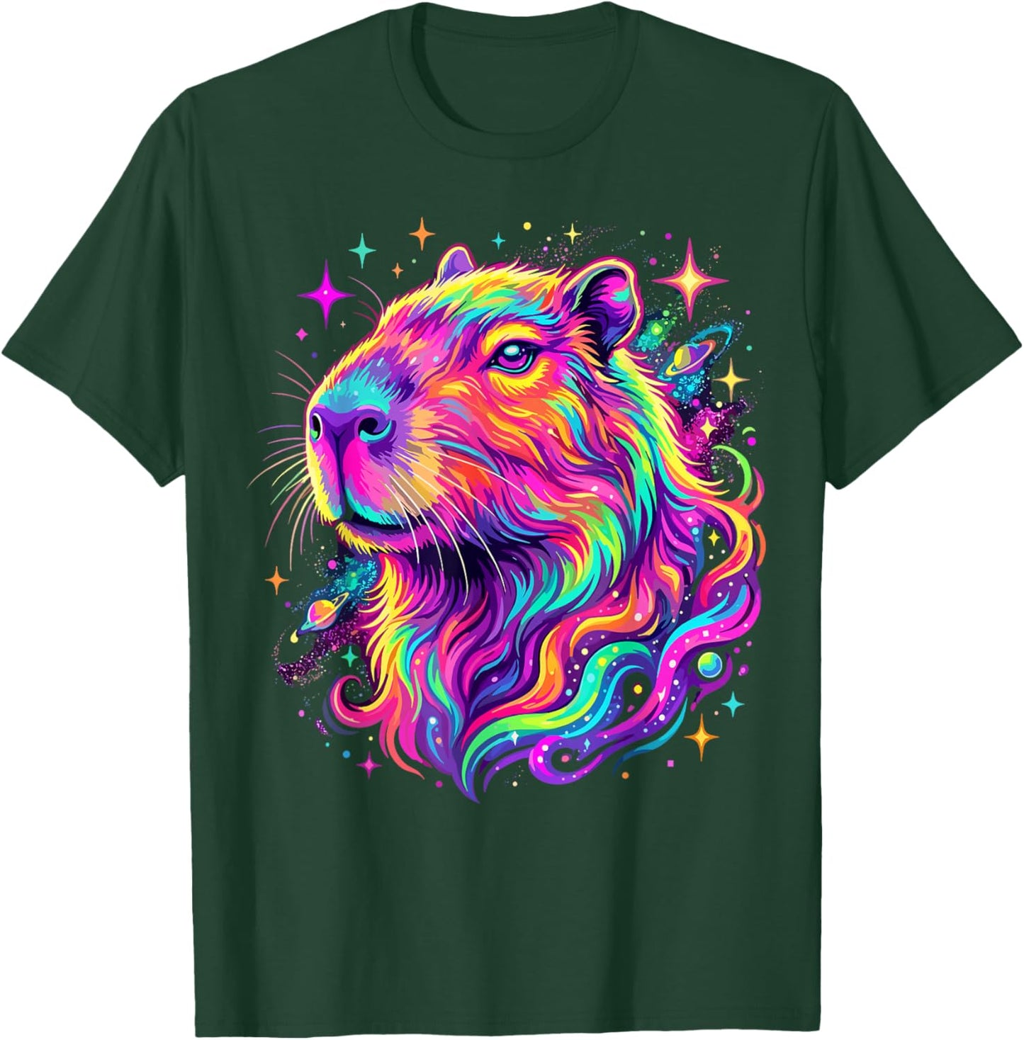 Colorful Rainbow Capybara T-Shirt - T-Shirt | Forest