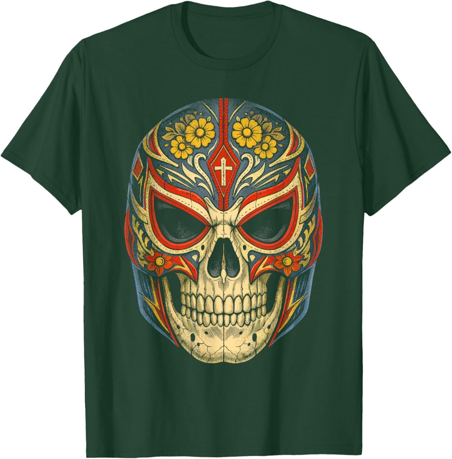 Lucha Libre Luchador Dias De Los Muertos T-Shirt - T-Shirt | Forest