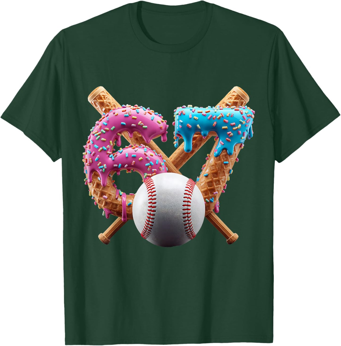 67 Baseball Ice Cream Drip Kids Youth T-Shirt - T-Shirt | Forest