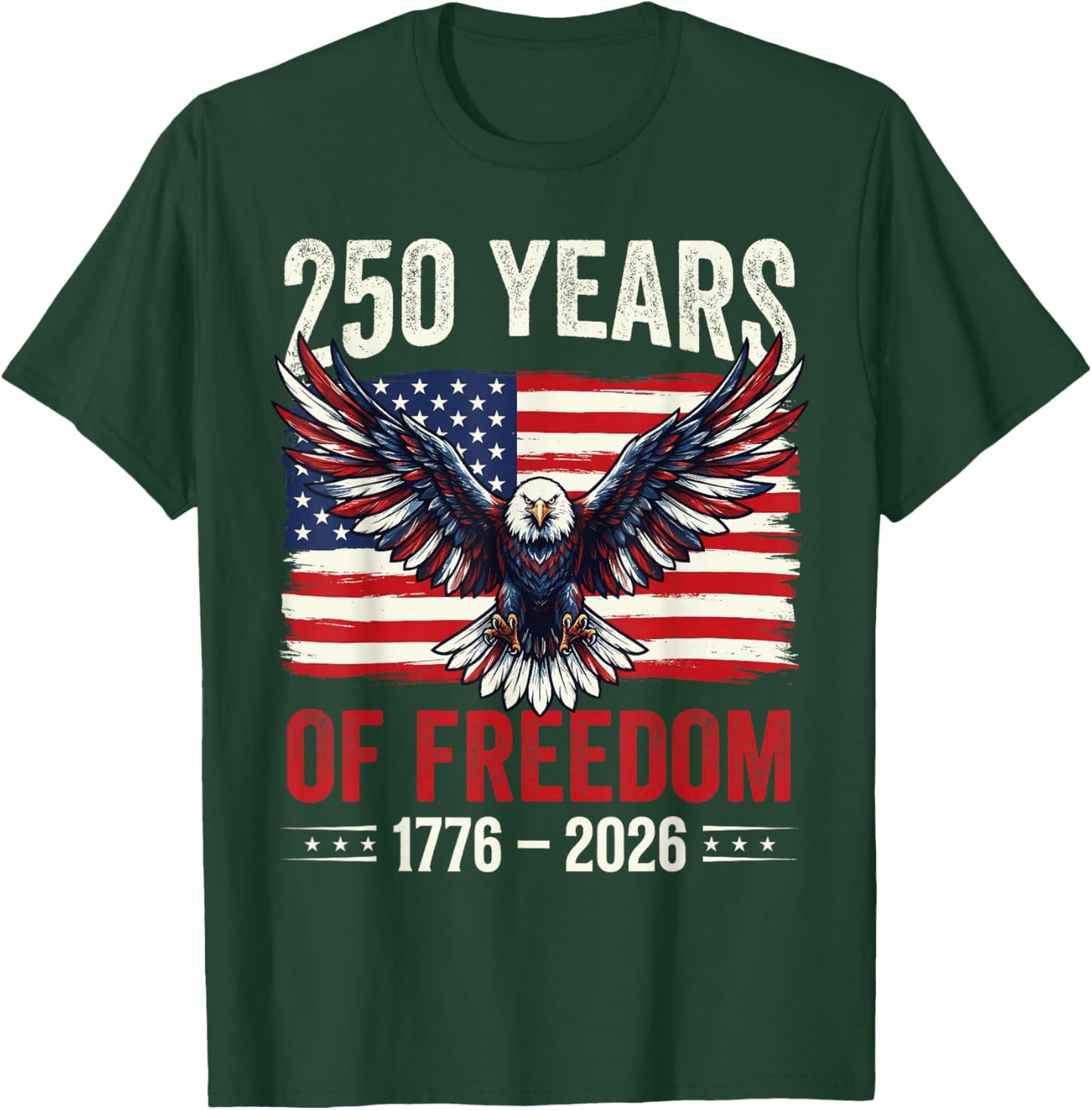 Vintage 250 Years American 1776-2026 250th Birthday USA T-Shirt - T-Shirt | Forest