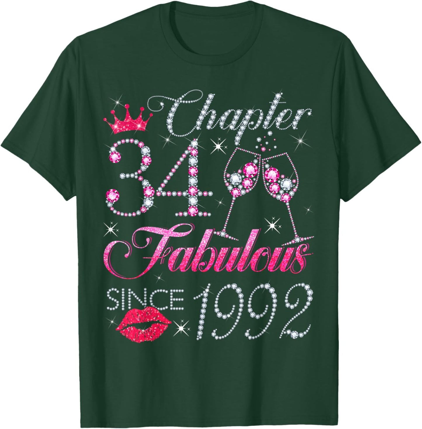 Chapter 34 Fabulous Since 1992 34th Birthday Gift T-Shirt - T-Shirt | Forest