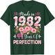 44 Year Old Made in 1982 Floral 44th Birthday Women T-Shirt - T-Shirt | Forest