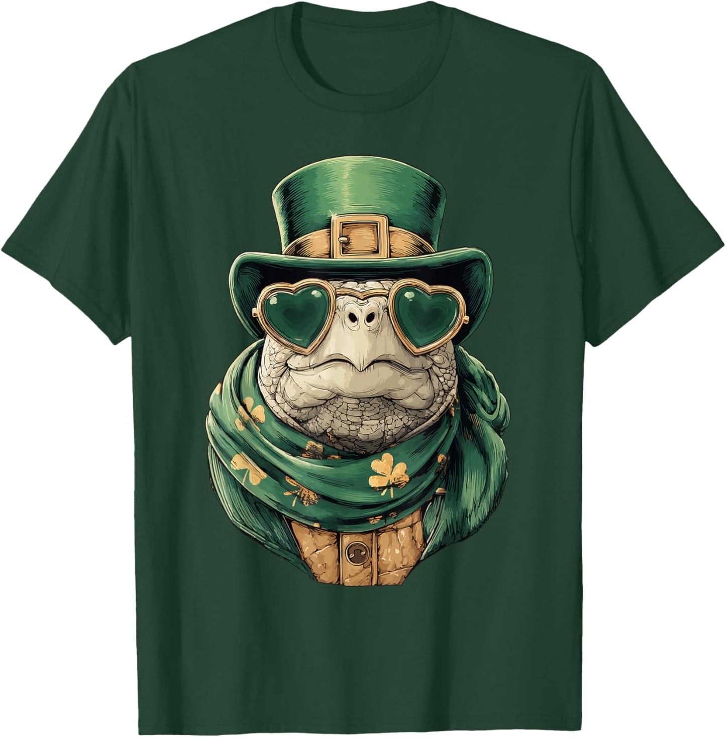 Irish Turtle with Heart Sunglasses Shamrocks St Patricks Day T-Shirt - T-Shirt | Forest