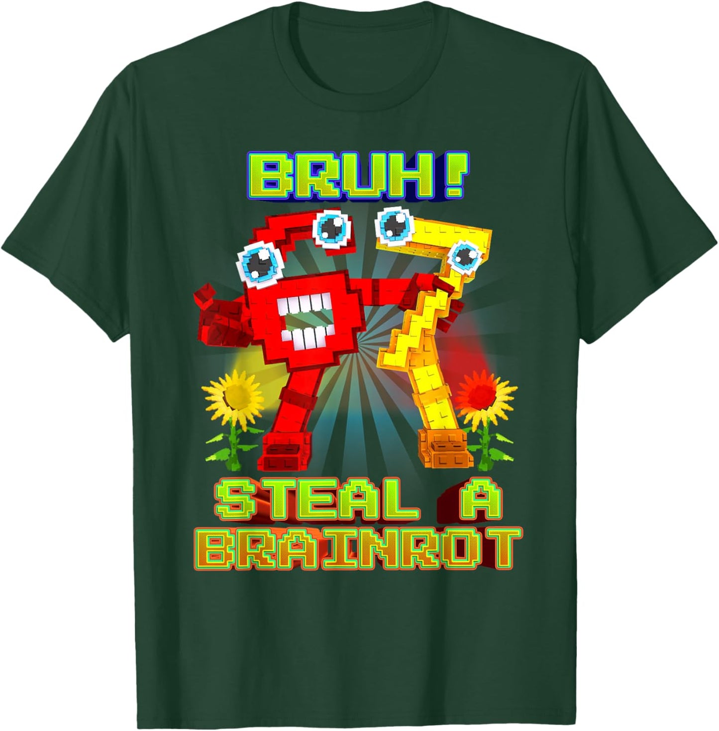 Bruh Secret 67 Six Seven 6-7 Brainrot for Boys Kids Teens T-Shirt - T-Shirt | Forest