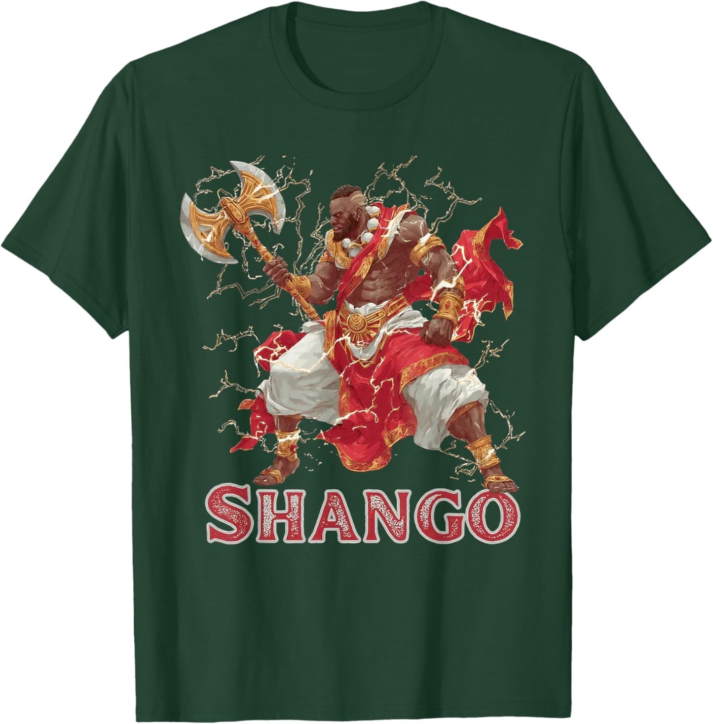 Shango African God of Yoruba Mythic Battle Art T-Shirt - T-Shirt | Forest