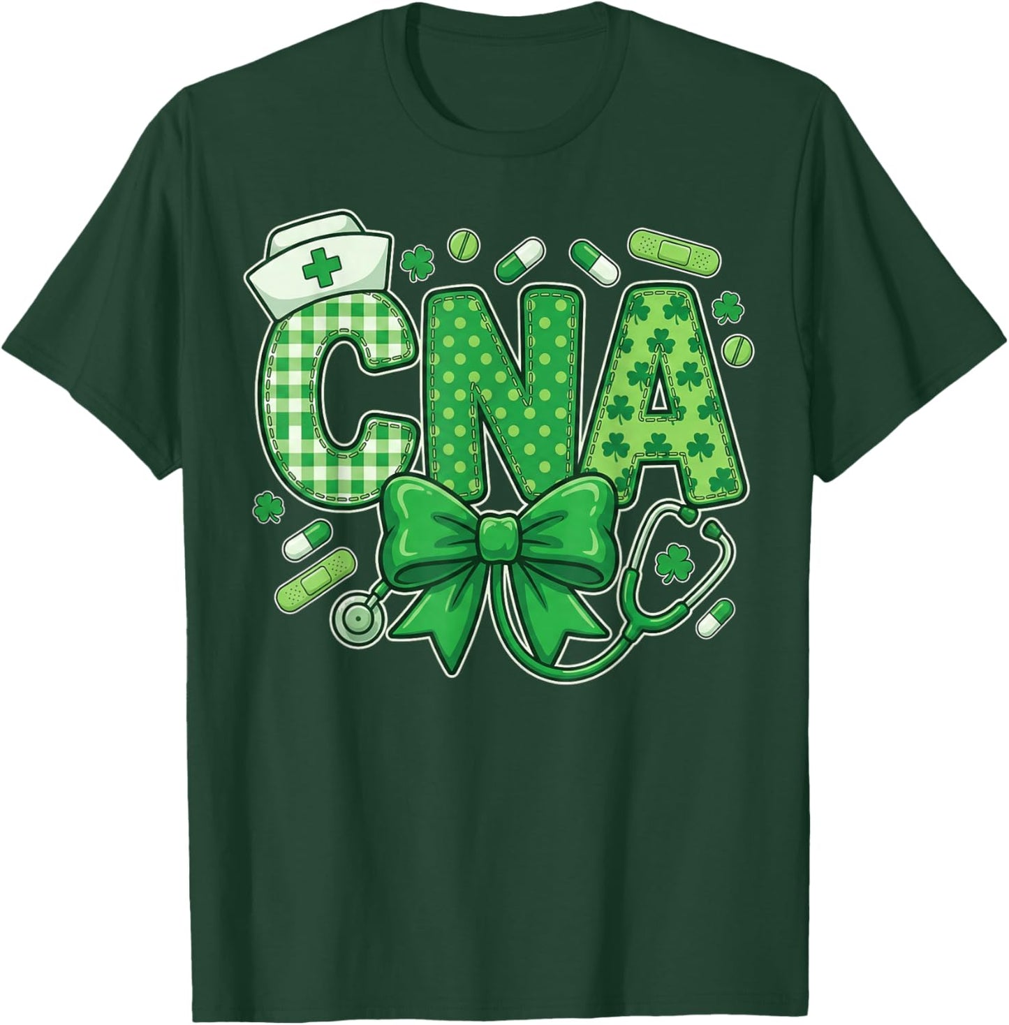 Certified Nursing Assistant St Patricks Day CNA Nurse T-Shirt - T-Shirt | Forest