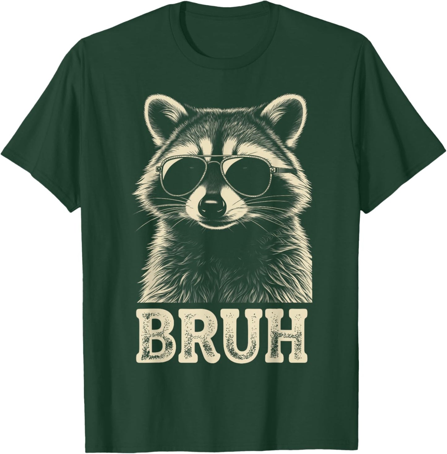 Cool Raccoon Sunglasses Bruh Funny Raccoon Lovers Kids Teens T-Shirt - T-Shirt | Forest