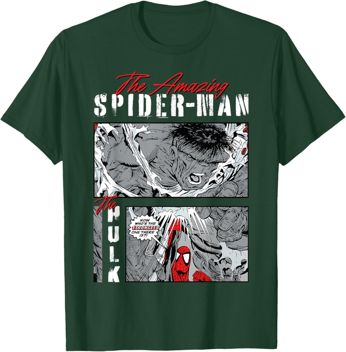 Marvel Comics Spider-Man vs Hulk Comic Panel T-Shirt - T-Shirt | Forest
