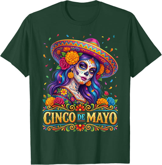 Cinco De Mayo 2026 Mexican Fiesta 5 De Mayo Girls Women T-Shirt - T-Shirt | Forest