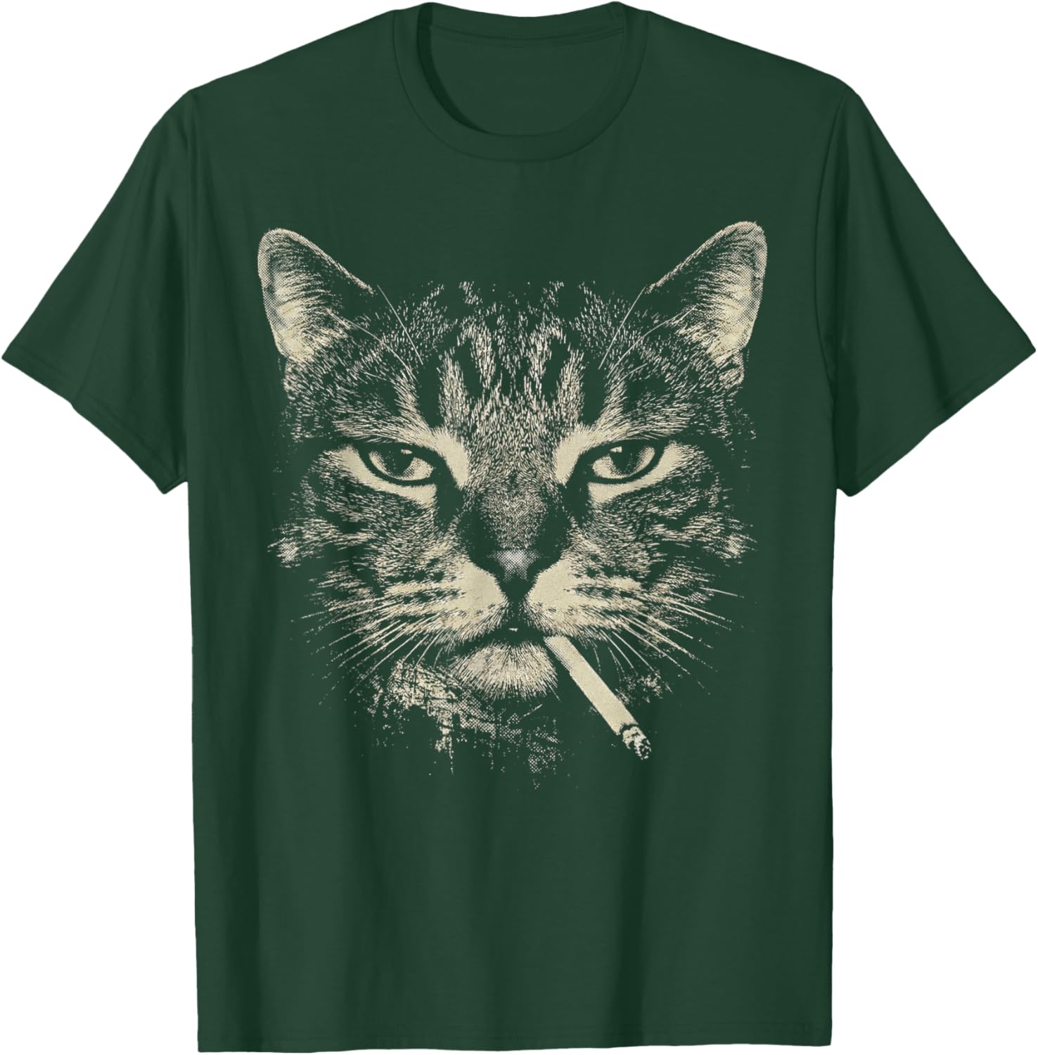 Funny Tabby Cat Smoking Cigarette Meme Vintage 90s Grunge T-Shirt - T-Shirt | Forest