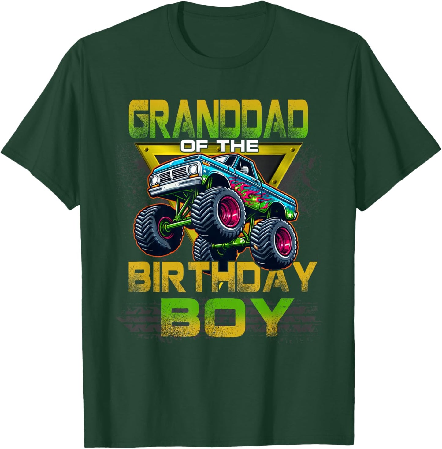 Granddad of The Birthday Boy Monster Truck Birthday Family T-Shirt - T-Shirt | Forest
