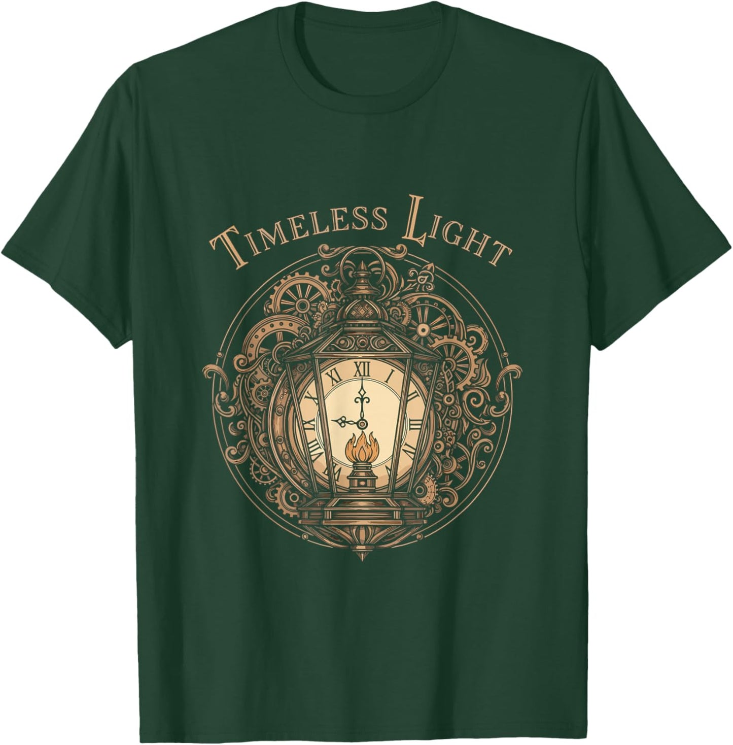 Timeless Light Steampunk Lantern Gearwork Glow Collector T-Shirt - T-Shirt | Forest