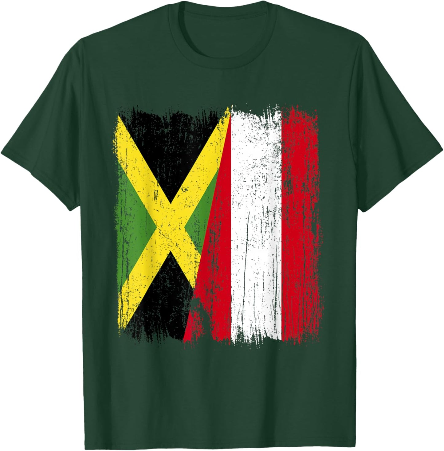 Jamaica Austria Half Flag Jamaican Austrian Heritage T-Shirt - T-Shirt | Forest