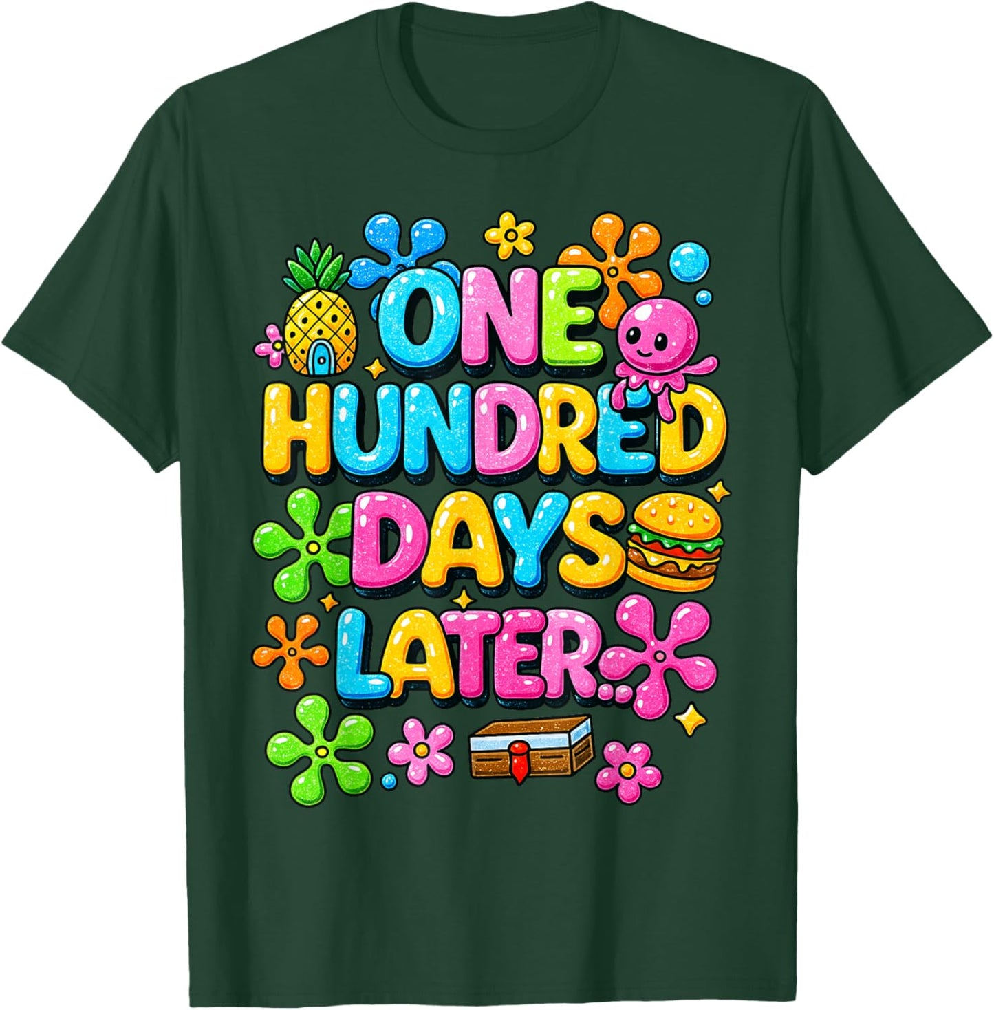 One Hundred Days Later 100 Days of School Teacher Kid T-Shirt - T-Shirt | Forest