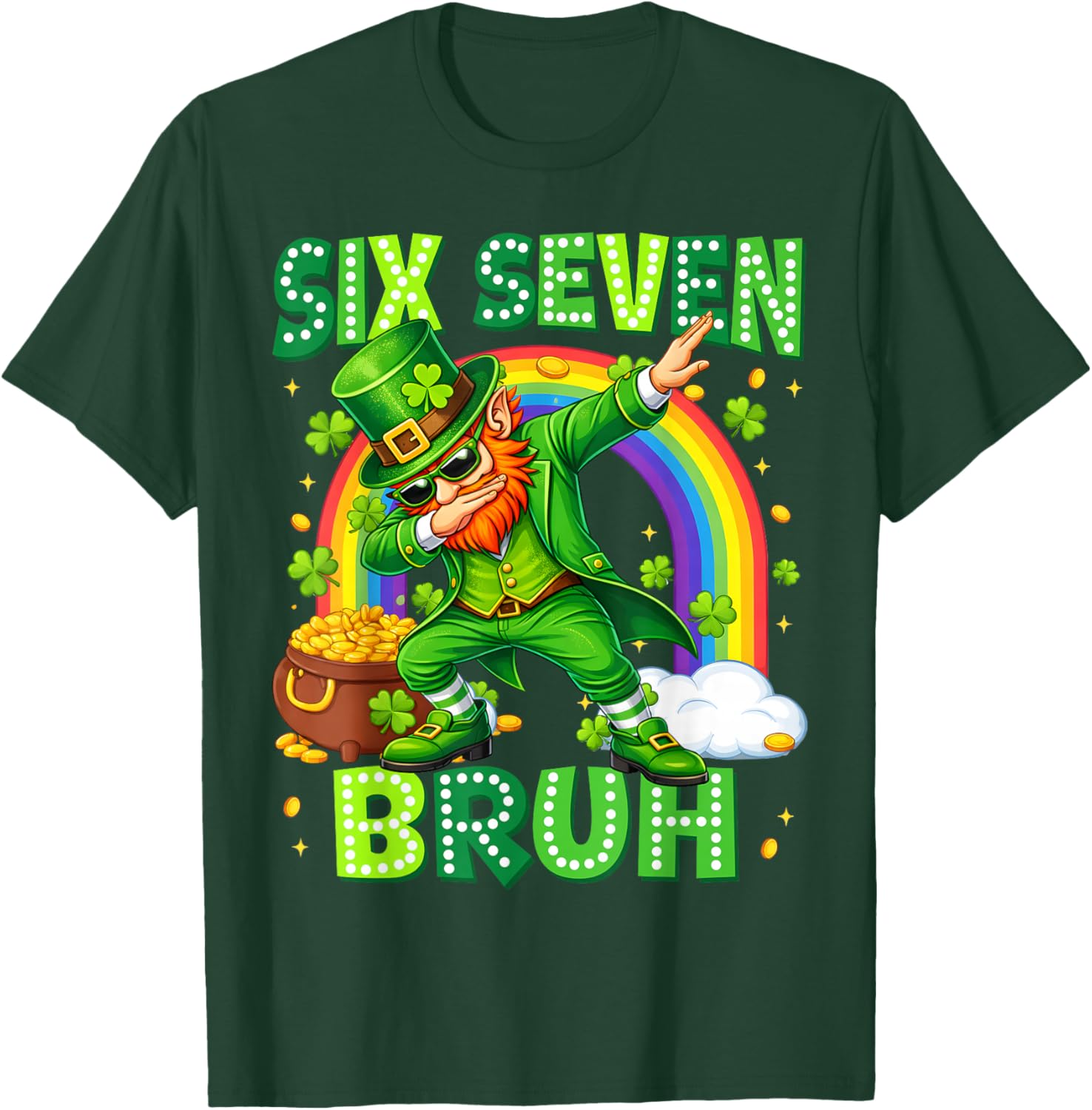 Funny Dabbing Leprechaun Irish St Patrick Men Boy Kid T-Shirt - T-Shirt | Forest