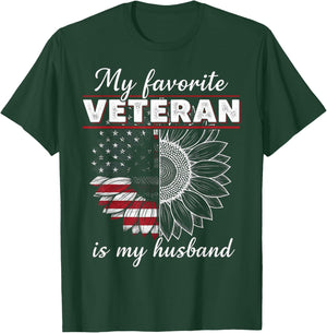 My Favorite Veteran is My Husband T-Shirt - T-Shirt | Forest