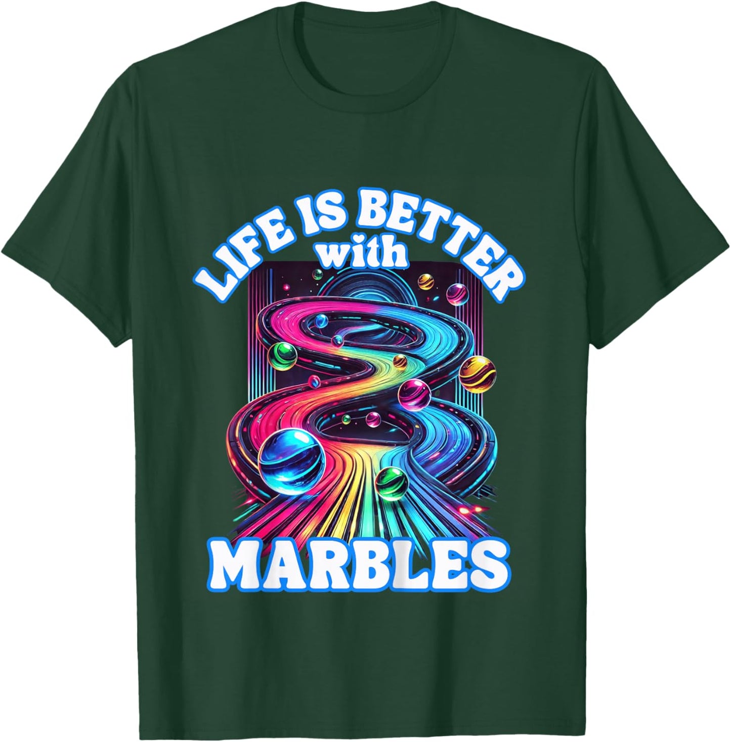 Marble Racing Track Marble Race Game Playing Marbles Expert T-Shirt - T-Shirt | Forest
