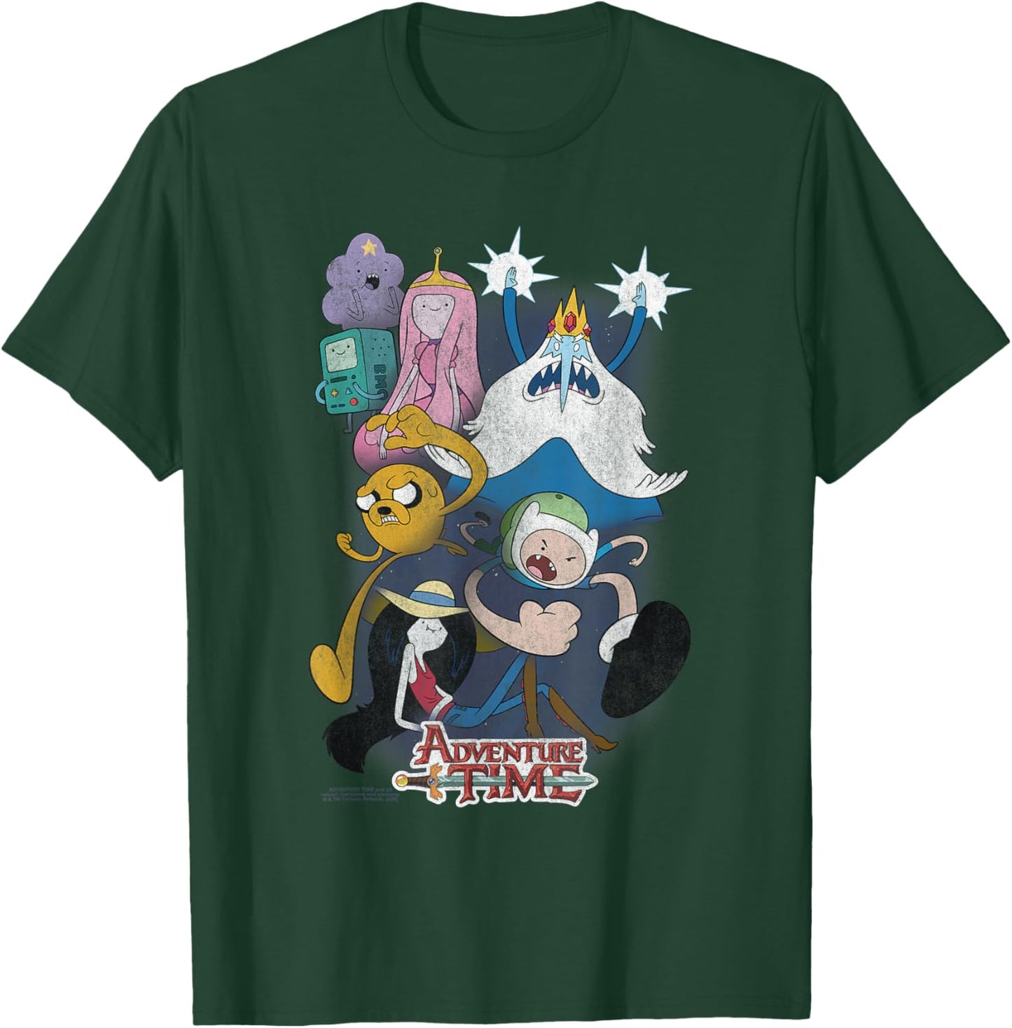 Adventure Time Distressed Cast Collage Cartoon T-Shirt - T-Shirt | Forest