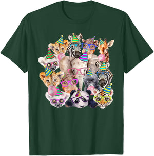 Zoo Animals Wildlife Birthday Party Zoo Day Animals T-Shirt - T-Shirt | Forest