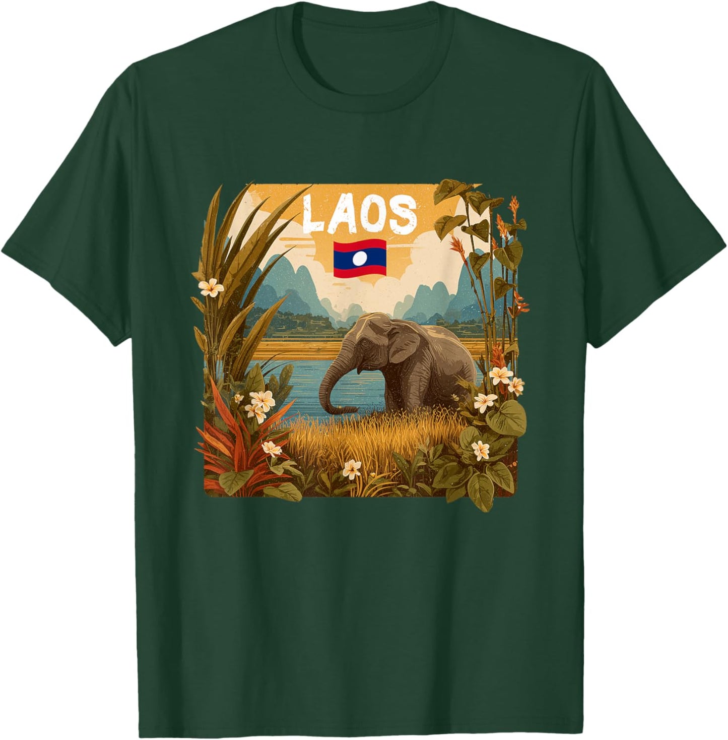 Pretty Elephant Costume with Laos Nature Costume T-Shirt - T-Shirt | Forest