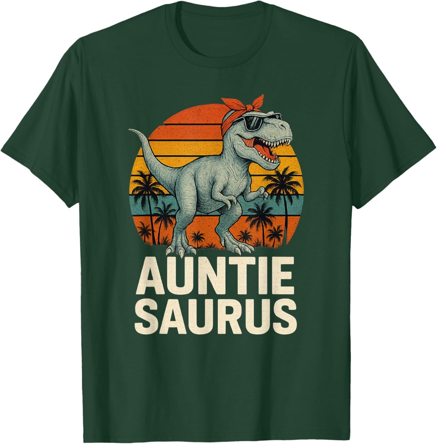 Auntiesaurus T-rex Dinosaur Auntie Saurus Family Matching T-Shirt - T-Shirt | Forest