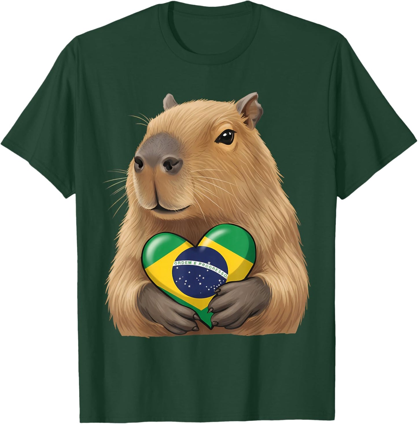 Brazil Flag Brazilian Capybara Roots Brasilian Pride Brasil T-Shirt - T-Shirt | Forest