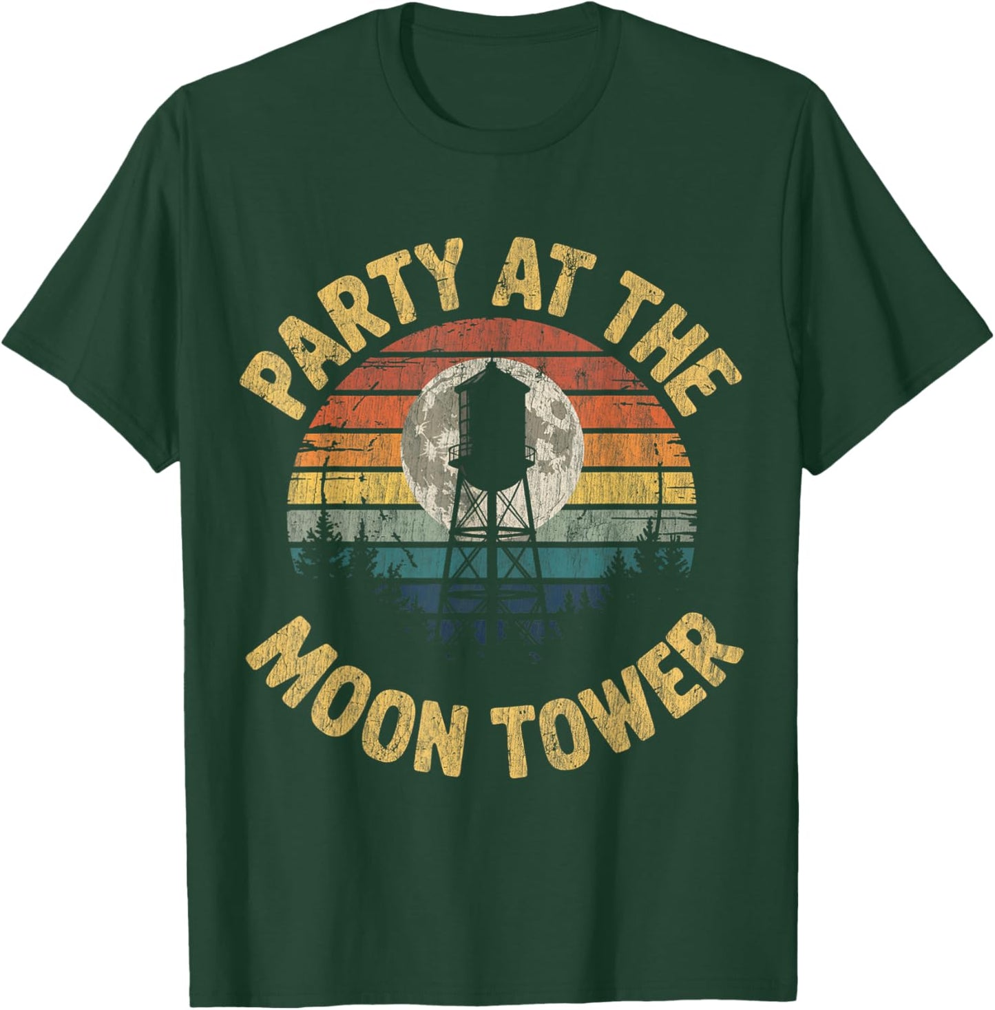 Party at The Moontower Retro Vintage Vibes T-Shirt - T-Shirt | Forest