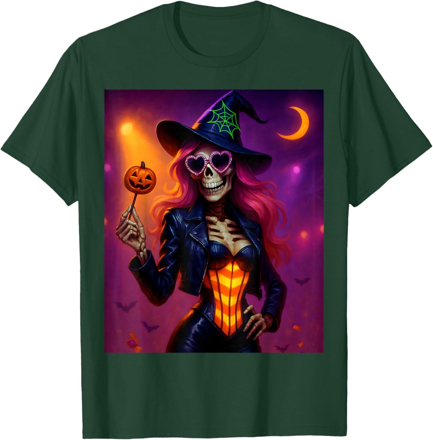 Skeleton Witch Halloween T-Shirt - T-Shirt | Forest
