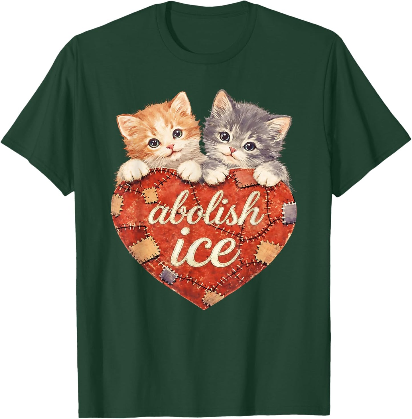 Abolish ICE No Ice Cute Cat Valentine Men Women T-Shirt - T-Shirt | Forest