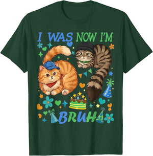 I was 6 Now I'm 7 Bruh Funny 67 Birthday Boys Cats T-Shirt - T-Shirt | Forest