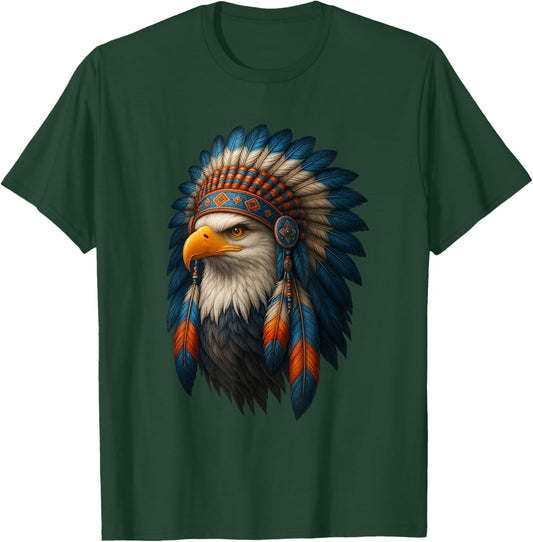Native American Headdress Eagle Navajo Nation T-Shirt - T-Shirt | Forest