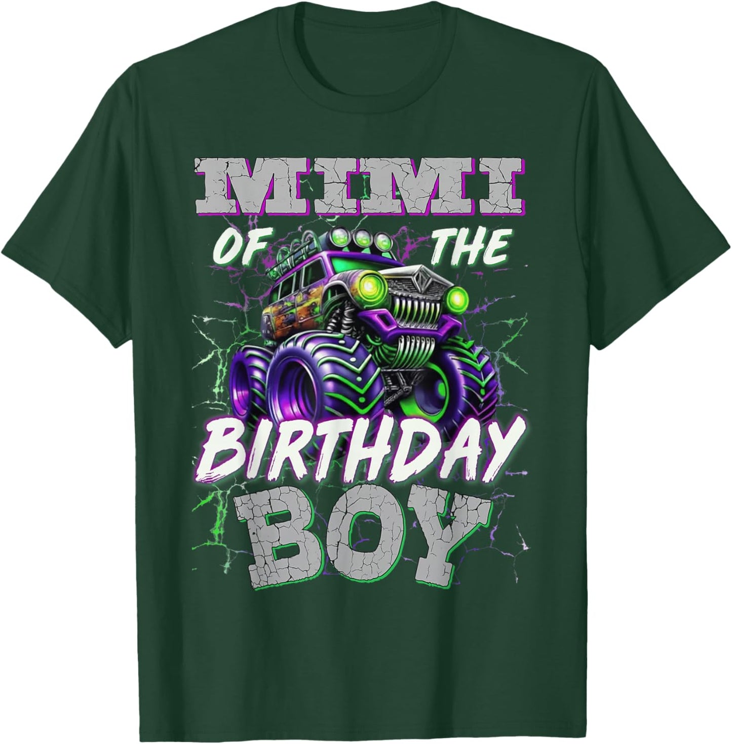 Mimi of Birthday Boy Monster Truck Family Matching T-Shirt - T-Shirt | Forest