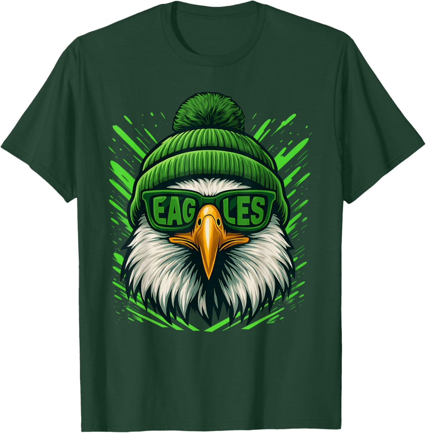 Funny Retro Eagle with Sunglasses Cool Women Kids T-Shirt - T-Shirt | Forest