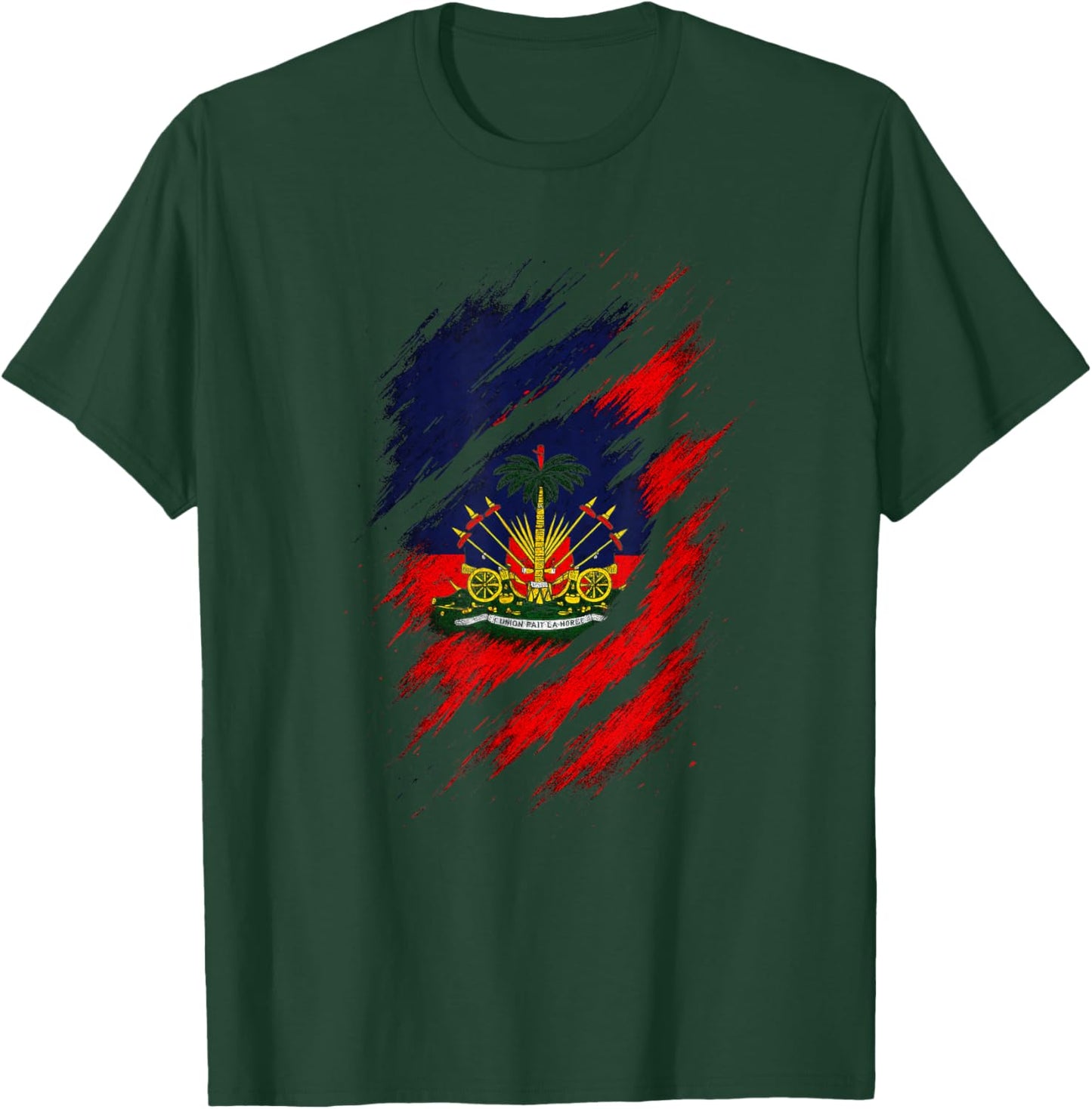 Proud Haitian Heritage - Haiti Flag Art T-Shirt - T-Shirt | Forest