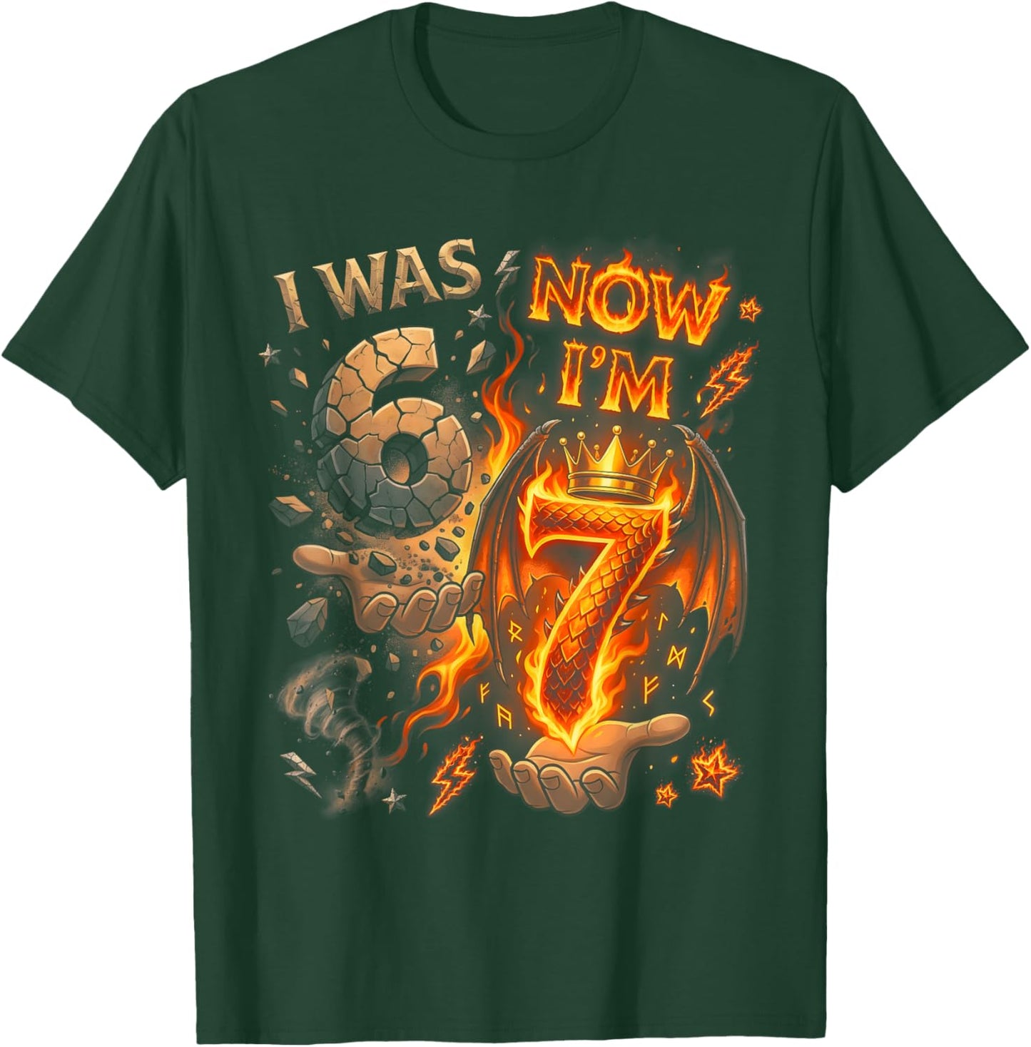 I was 6 Now I'm 7 7th Birthday 6 7 Birthday Boys T-Shirt - T-Shirt | Forest
