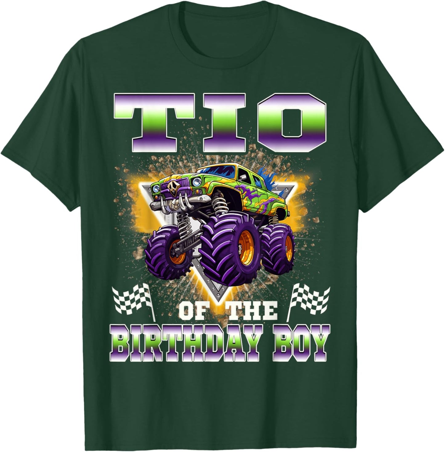 TIO of The Birthday Boy Monster Truck Birthday Family T-Shirt - T-Shirt | Forest