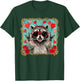 Rock On Hand Sign Racoon Meme Funny Valentines T-Shirt - T-Shirt | Forest