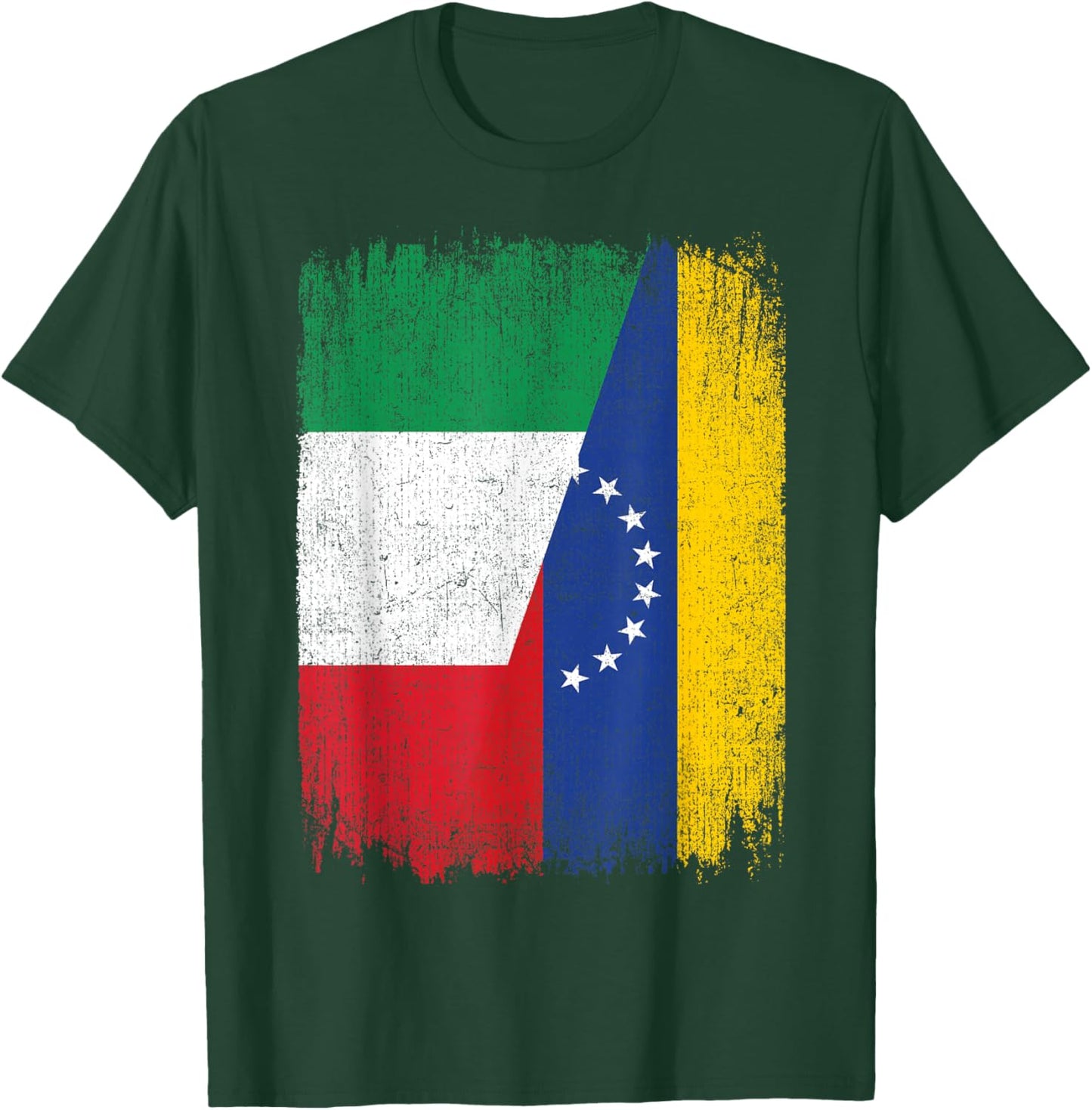 Half Italy Venezuela Flag Italian Venezuelan Pride Roots T-Shirt - T-Shirt | Forest