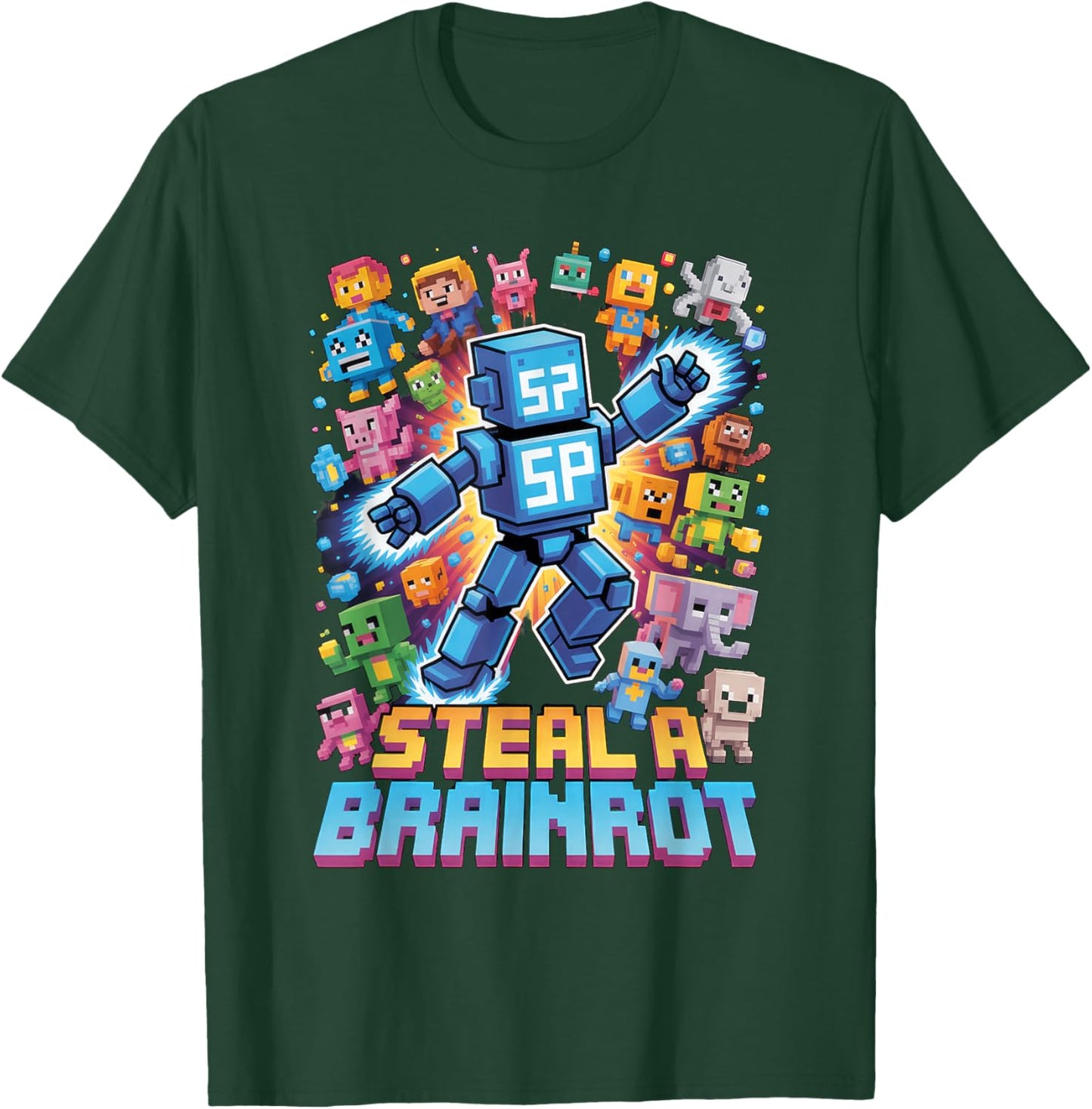 Six Seven 67 Steal a Brainrot Meme Funny Gifts for Kids Boys T-Shirt - T-Shirt | Forest