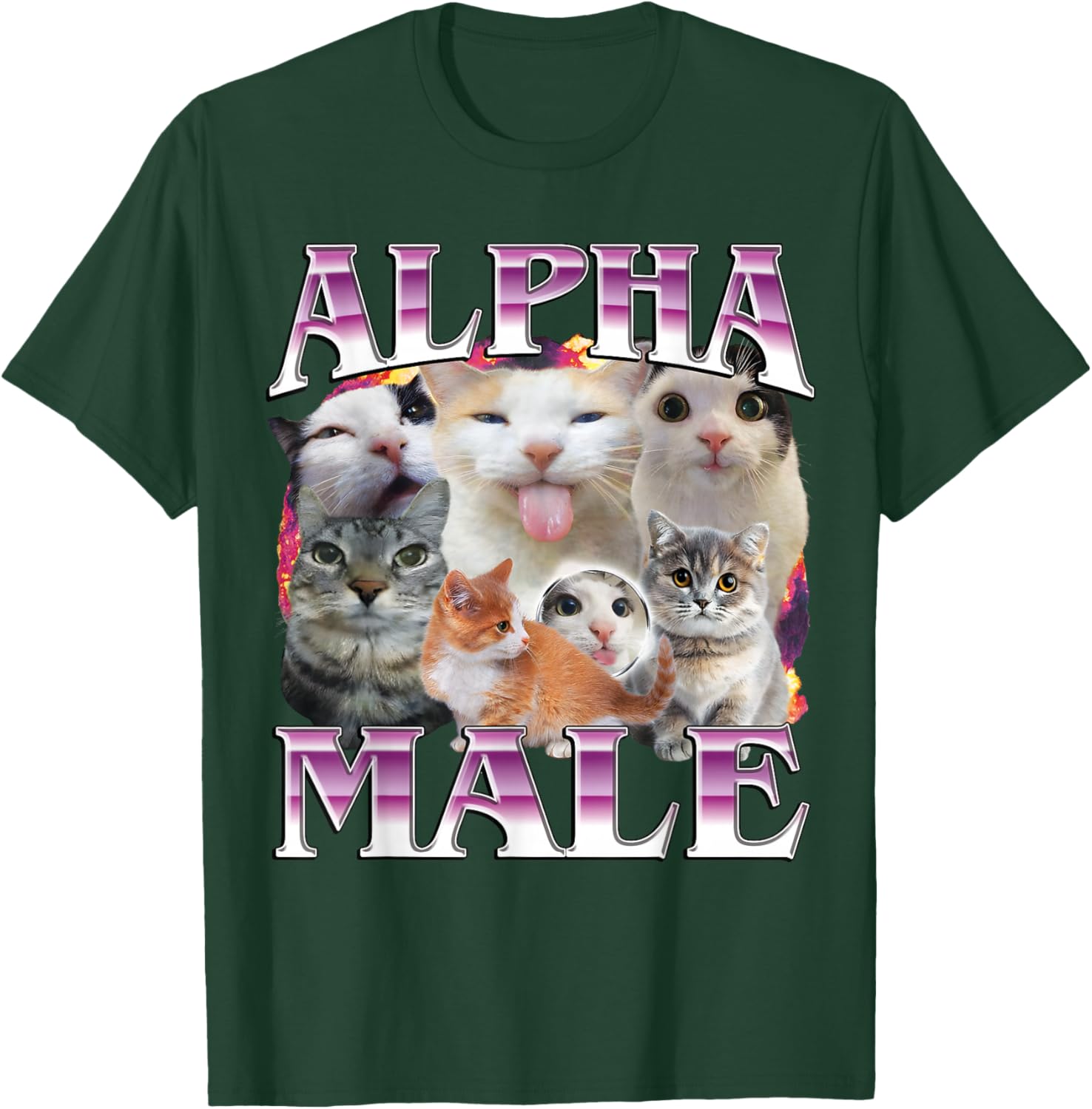Funny Alpha Male Cat Shirt, Hilarious Cat Meme Cat Lovers T-Shirt - T-Shirt | Forest